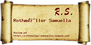 Rothmüller Samuella névjegykártya